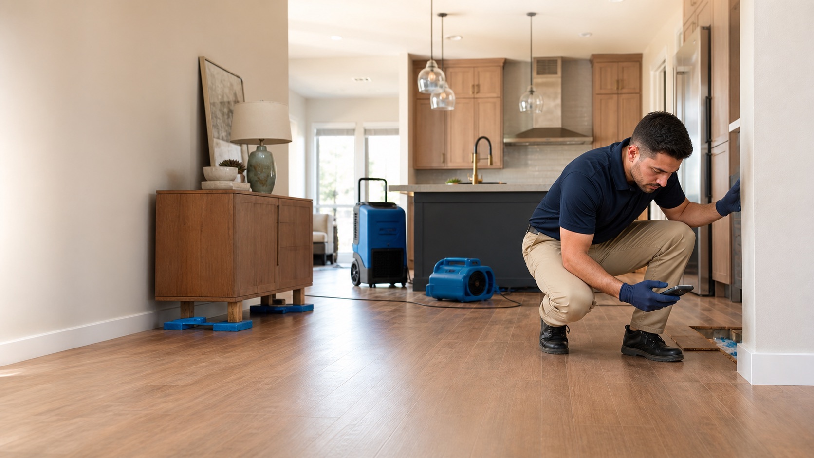 Water damage assessment underway in a Plano home